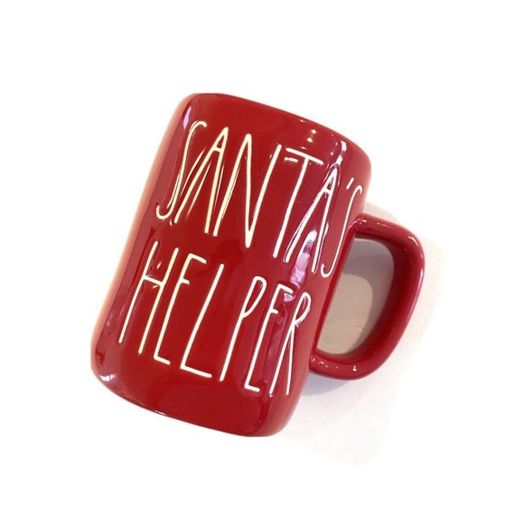 New Rae Dunn Red Coffee Mug Santas Helper New - Picture 1 of 6